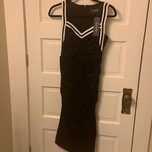 Nicole Miller black and white midi dress